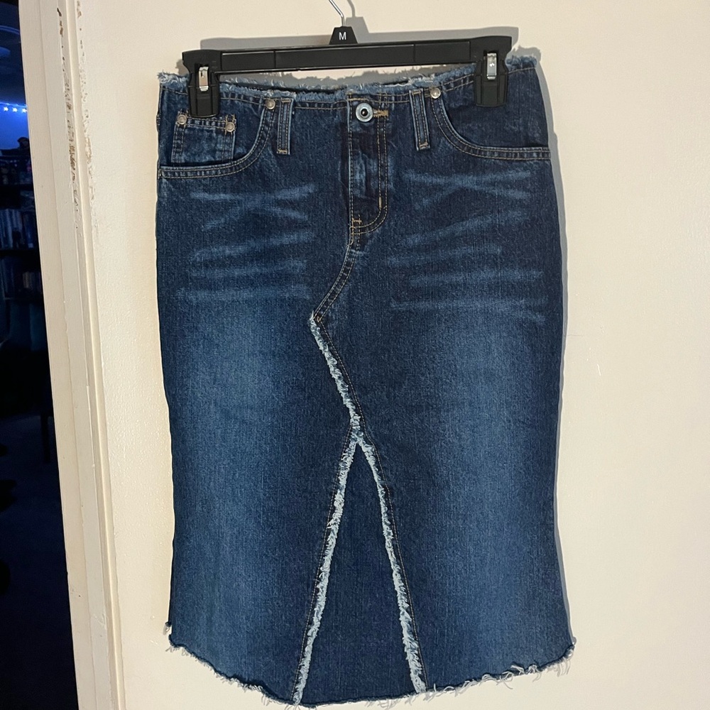 Vintage Y2K Hydraulic Blue Denim Skirt